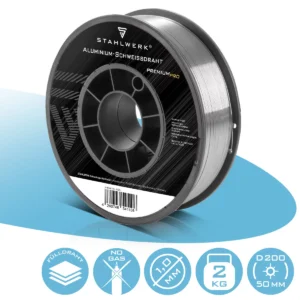 STAHLWERK MIG MAG Fil de soudage aluminium ER4043 (AlSi5) 1,0 mm 2 kg Bobine de fil | Bobine de fil | Matériau d'apport | Fil de soudage universel | Fil électrode massif