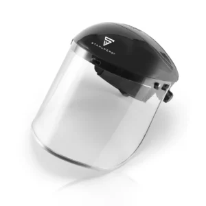 STAHLWERK Écran facial avec visière faciale à rectifier très léger avec grande visière, bon maintien grâce à un serre-tête confortable et réglable