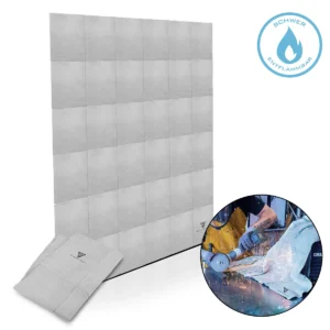 STAHLWERK Couverture de soudeur 140 x 200 cm Couverture anti-éclaboussures Tapis de soudeur en cuir véritable robuste avec une grande capacité de charge thermique et mécanique